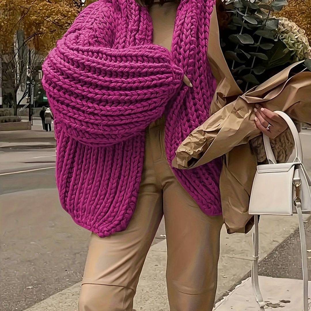 Women's hooded cardigan with oversized sleeves