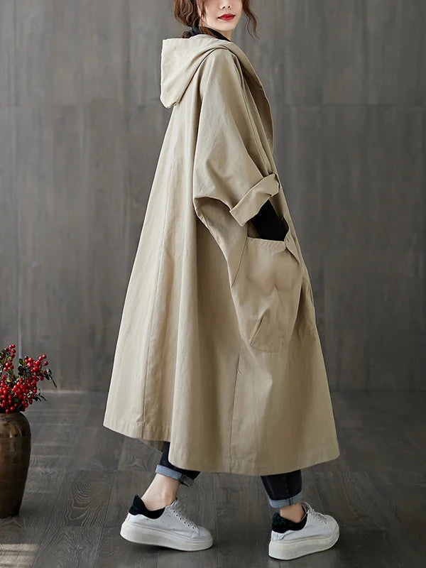 Women's Long Coat with Weatherproof Design