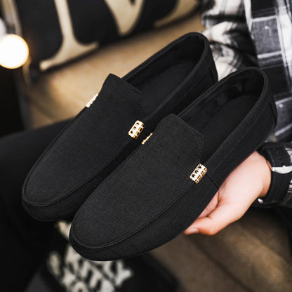 Herren Slip On Schuhe Atmungsaktiv Runde Zehenpartie
