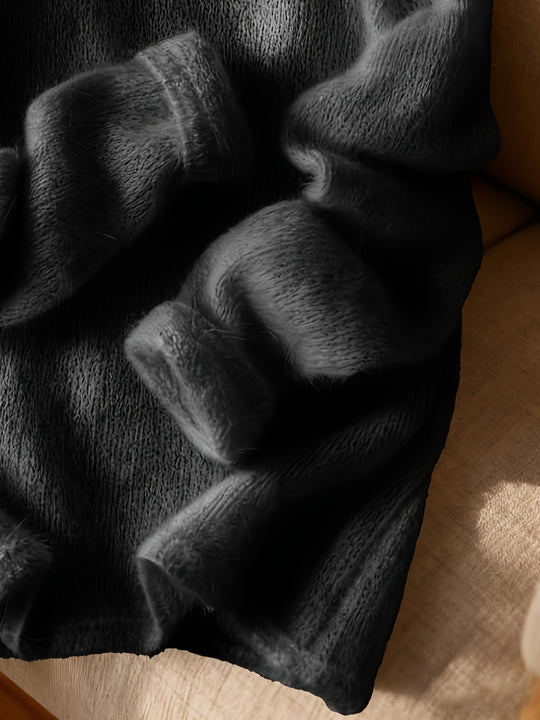 Women's solid-color roll-neck sweater