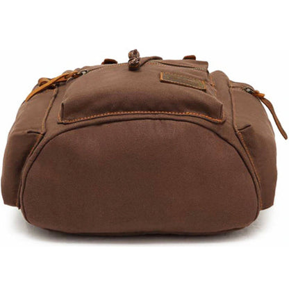 Canvas-Rucksack im Vintage-Stil mit Überschlagklappe