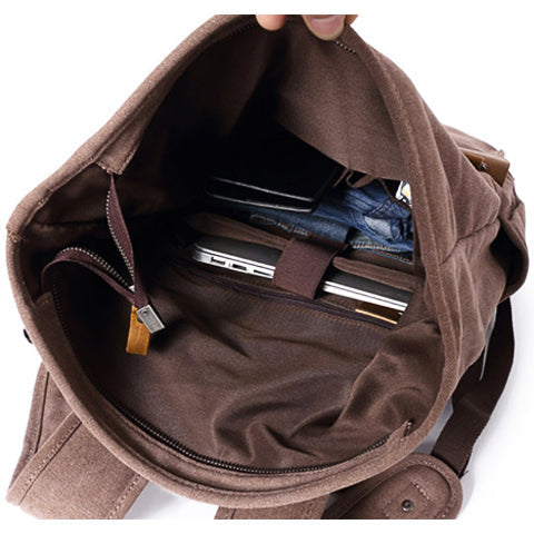 Canvas-Rucksack für Herren mit Rolltop-Verschluss
