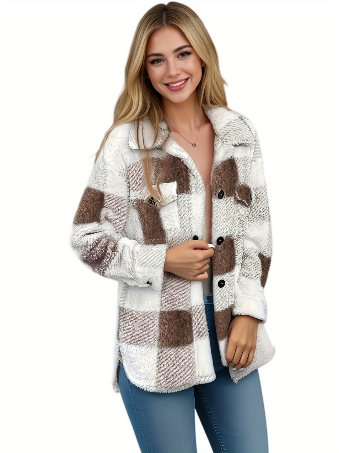 Stylish checked jacket for women