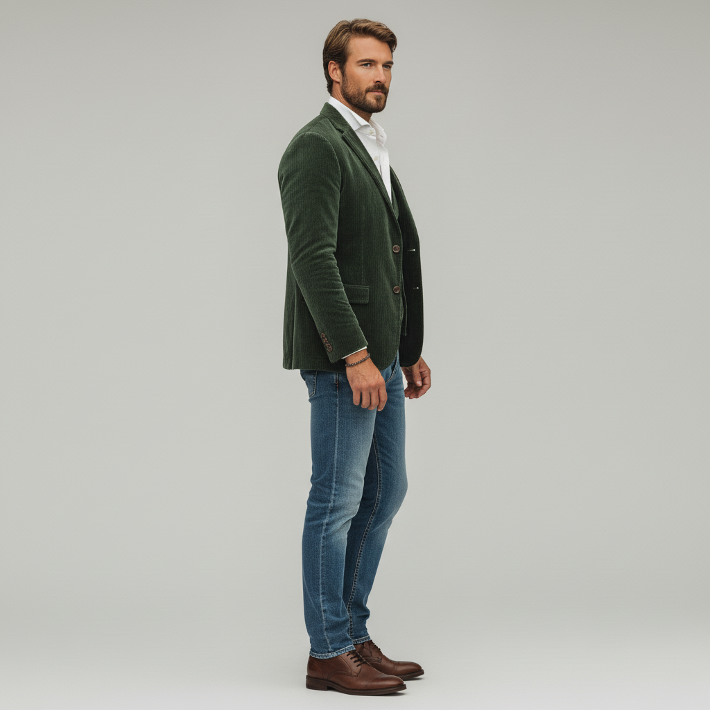 Vintage-style blazer and vest set for men