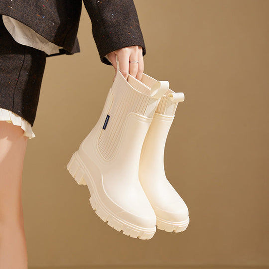 Women's Rubber Boots with Non-Slip Sole for Rainy Weather
