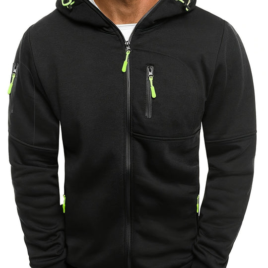 Men's sporty zip-up hooded jacket
