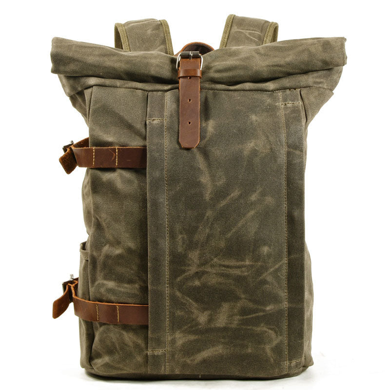 Robuster Canvas-Rucksack für Herren mit Rolltop