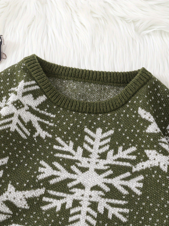Christmas sweater with snowflake pattern for men