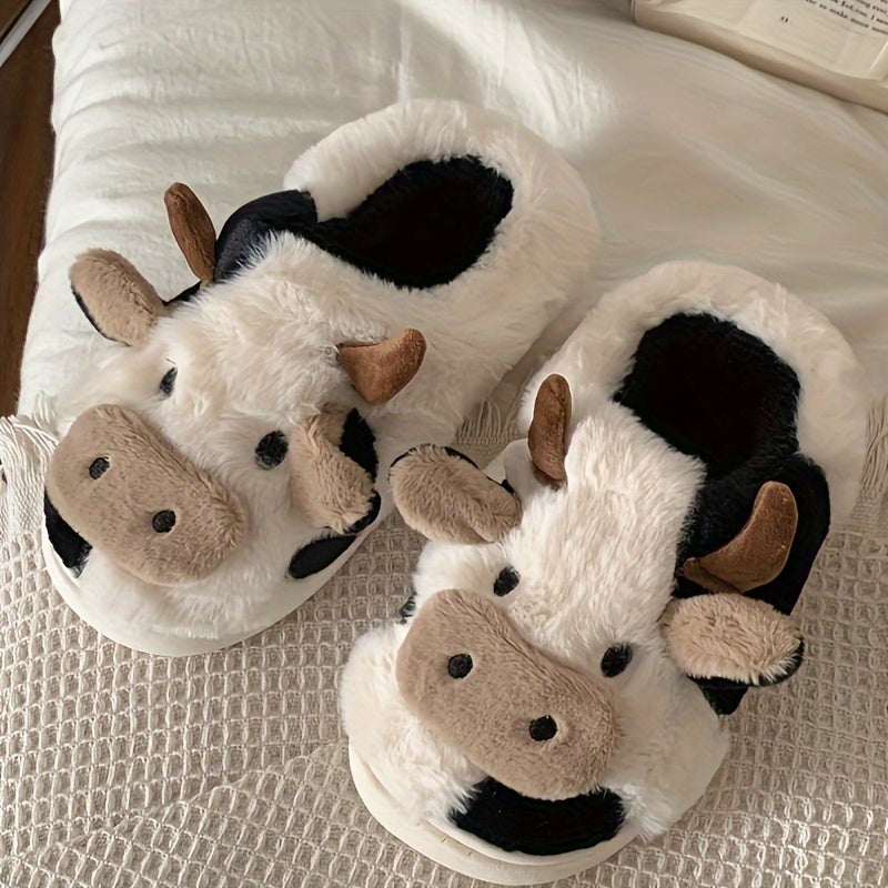 Cozy cow-design slippers for women