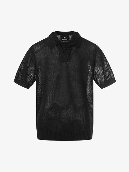 Poloshirt für Herren mit durchbrochener Netzstruktur