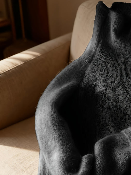 Women's solid-color roll-neck sweater