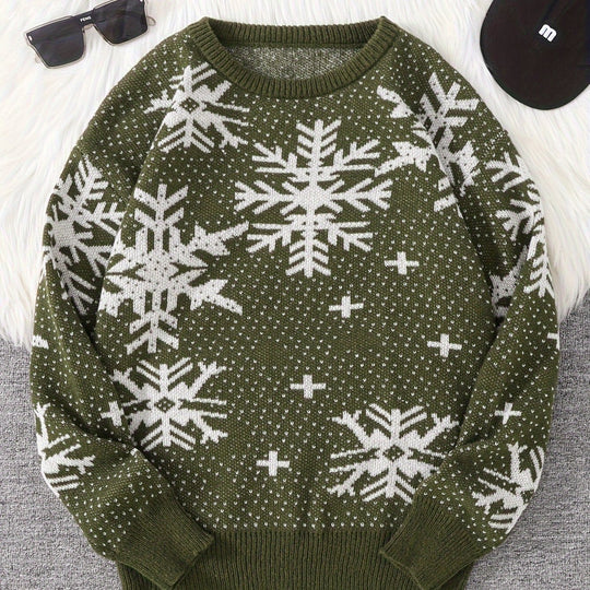Christmas sweater with snowflake pattern for men