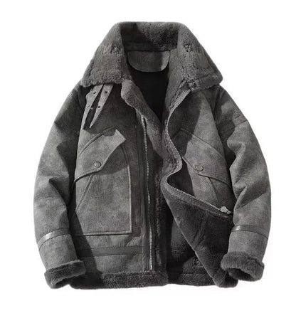 Gefütterte Herrenjacke mit Stehkragen und Fleecefutter