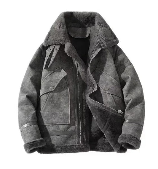 Gefütterte Herrenjacke mit Stehkragen und Fleecefutter