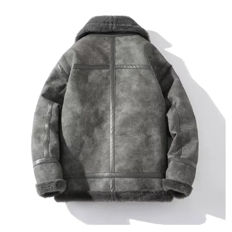 Gefütterte Herrenjacke mit Stehkragen und Fleecefutter