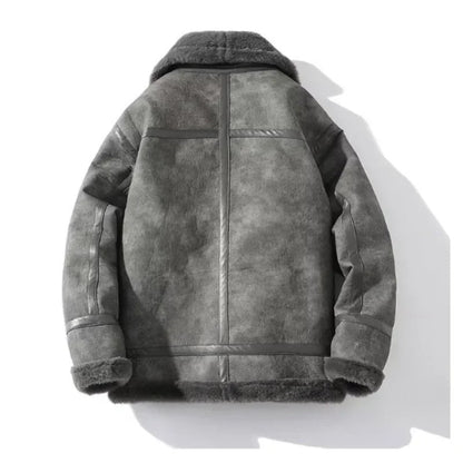 Gefütterte Herrenjacke mit Stehkragen und Fleecefutter