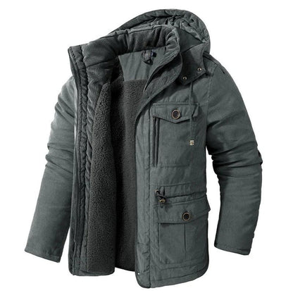 Outdoorjacke für Herren mit Fleecefutter und Kapuze