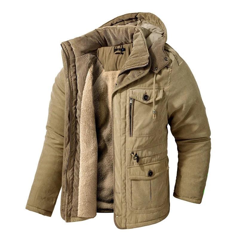 Outdoorjacke für Herren mit Fleecefutter und Kapuze