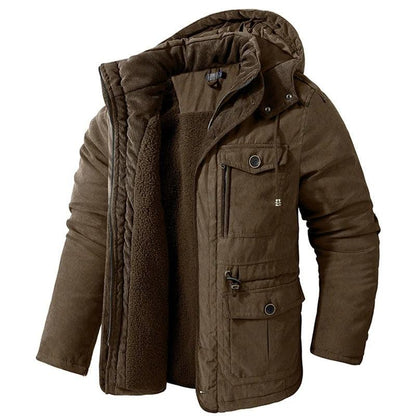 Outdoorjacke für Herren mit Fleecefutter und Kapuze
