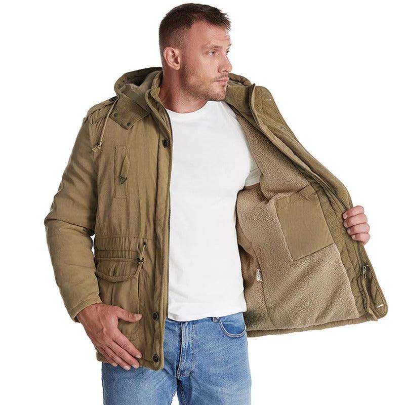 Outdoorjacke für Herren mit Fleecefutter und Kapuze