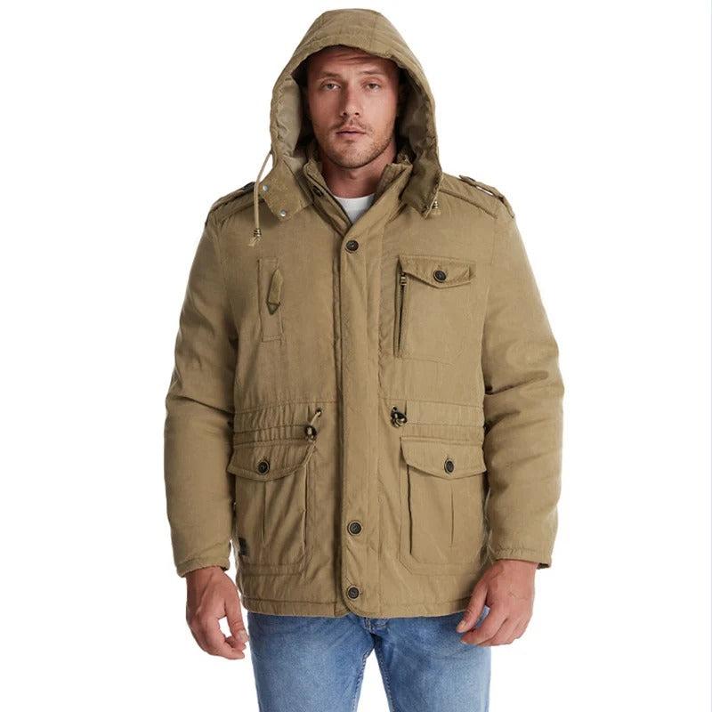 Outdoorjacke für Herren mit Fleecefutter und Kapuze