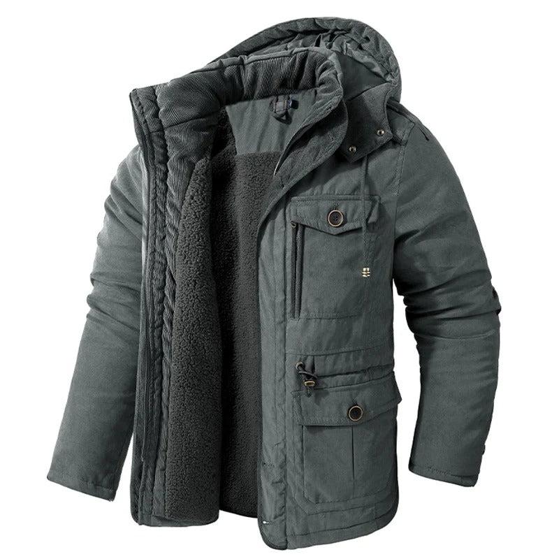 Outdoorjacke für Herren mit Fleecefutter und Kapuze