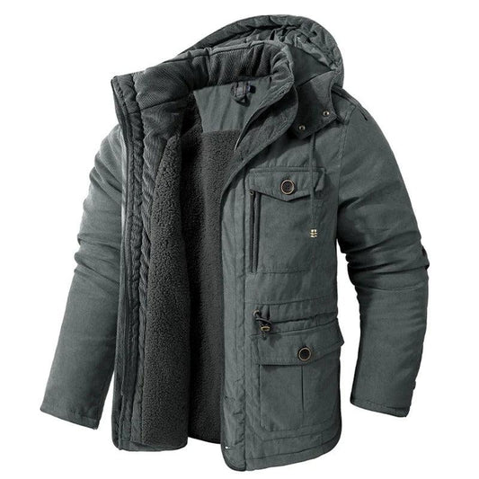 Outdoorjacke für Herren mit Fleecefutter und Kapuze