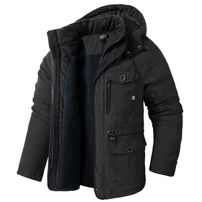 Outdoorjacke für Herren mit Fleecefutter und Kapuze