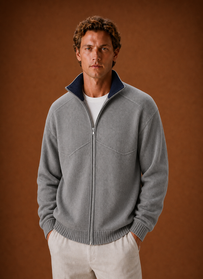 Herren Strickjacke Mit Reißverschluss