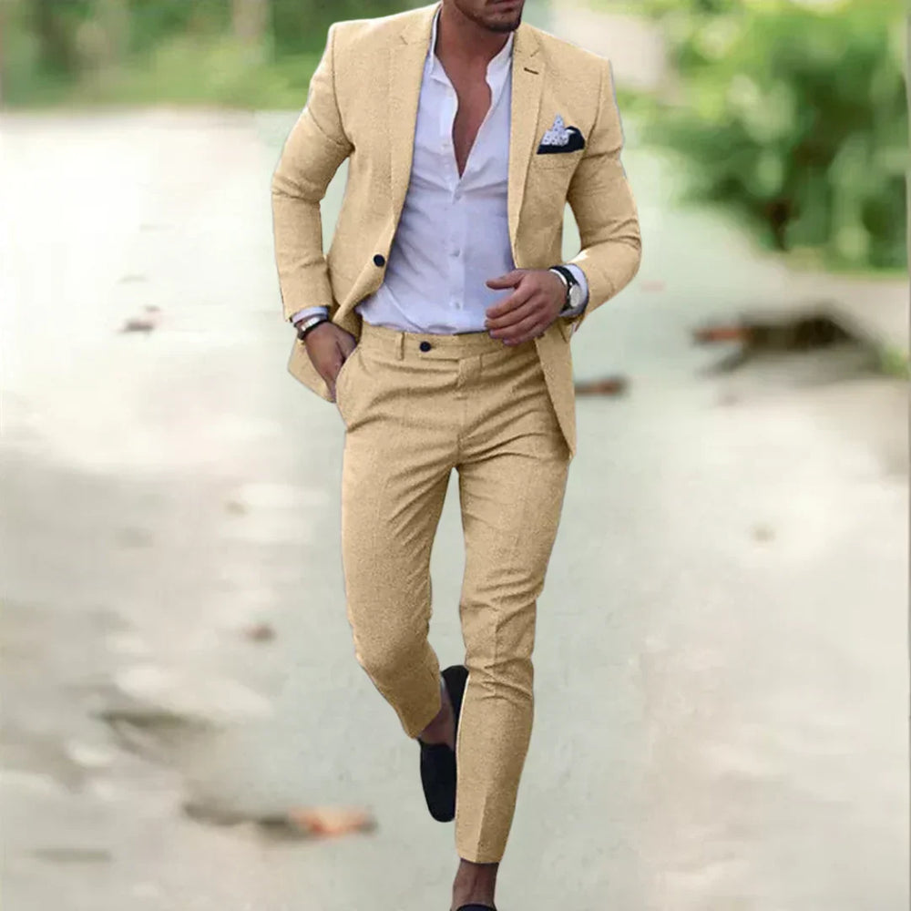 Men's slim fit summer suit