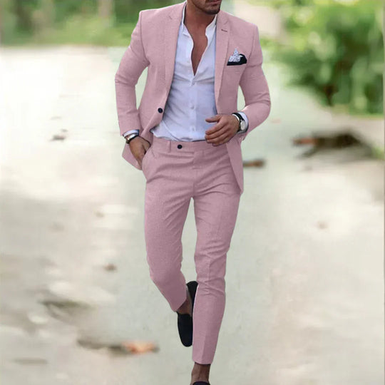 Men's slim fit summer suit