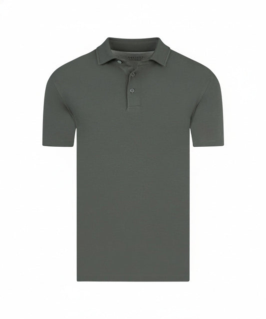 Men's short sleeve polo shirt with classic collar front view