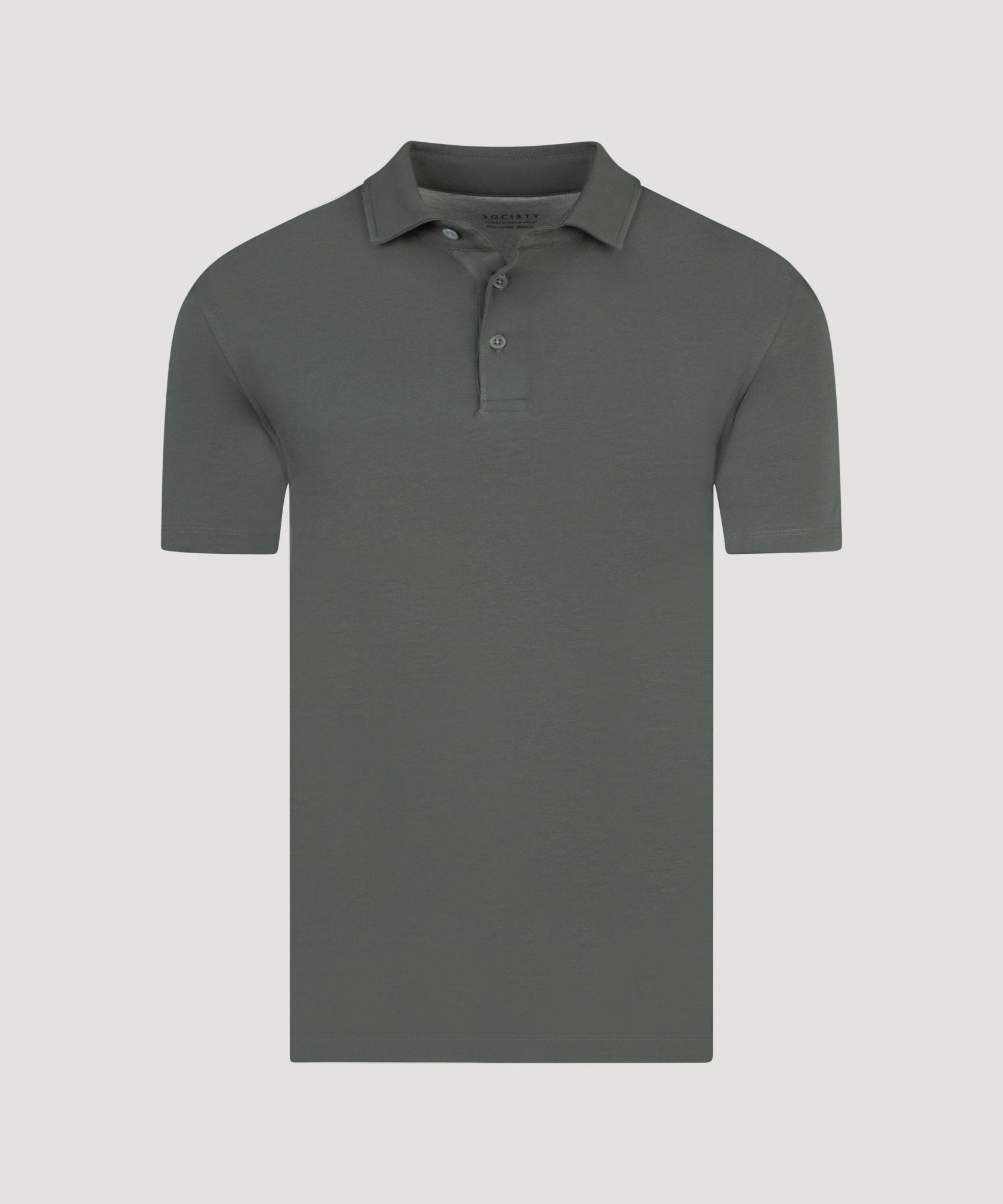 Men's polo shirt with short sleeves and classic collar back view