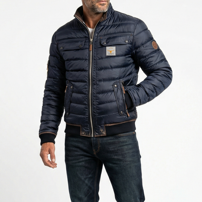 Herrenjacke im Vintage-Stil mit markantem Stehkragen
