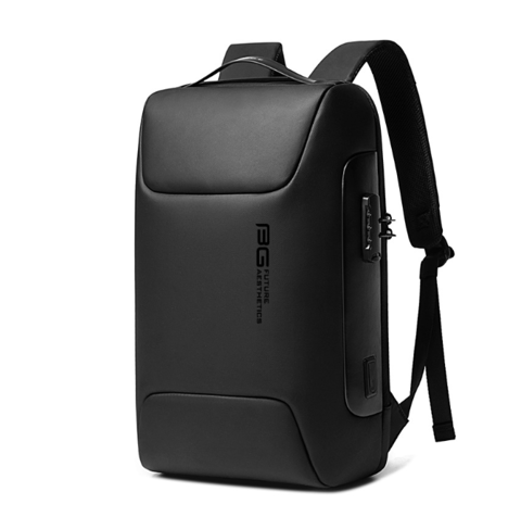 Laptoprucksack mit verdeckten Reißverschlüssen und USB-Durchführung