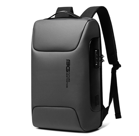 Laptoprucksack mit verdeckten Reißverschlüssen und USB-Durchführung