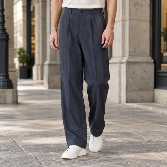 Damenhose im Relaxed Fit mit Bundfalten, Vorderansicht