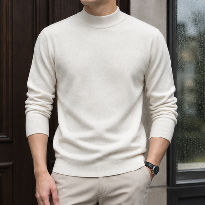 Damenpullover aus Baumwollmix mit elegantem Stehkragen
