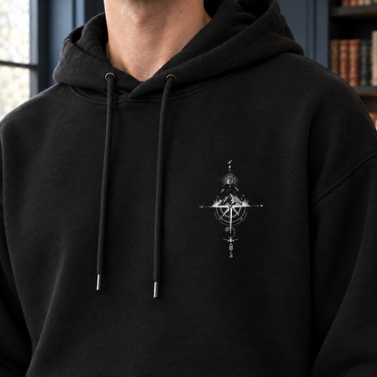 Relaxed Hoodie für Herren mit Bergmotiv und praktischer Kapuze