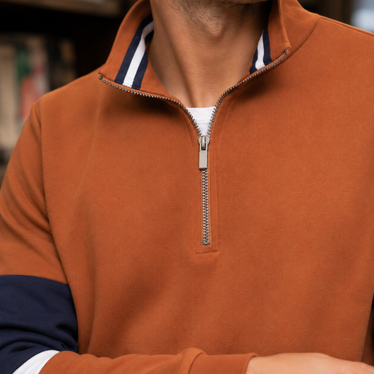 Quarter-Zip-Pullover für Herren mit praktischem Stehkragen