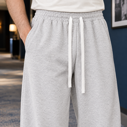 Detailansicht des weichen Webstoffs der Damen Wide Leg Hose