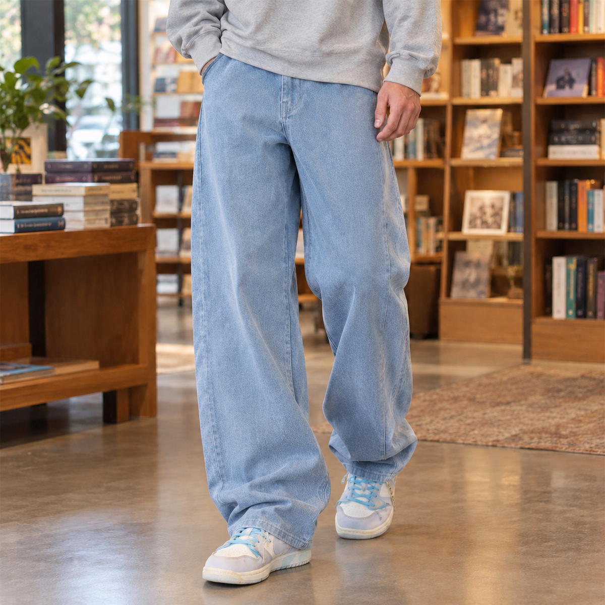 Damenjeans mit weitem Bein und geradem Schnitt für lässige Looks