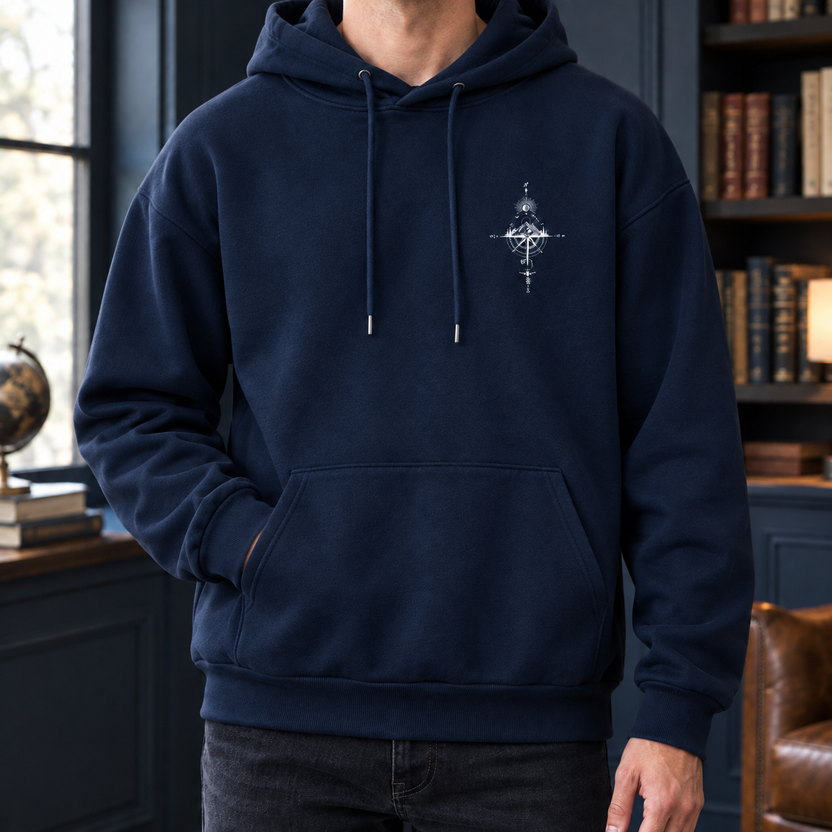 Herrenpullover mit Bergmotiv aus angenehmem Baumwollmix