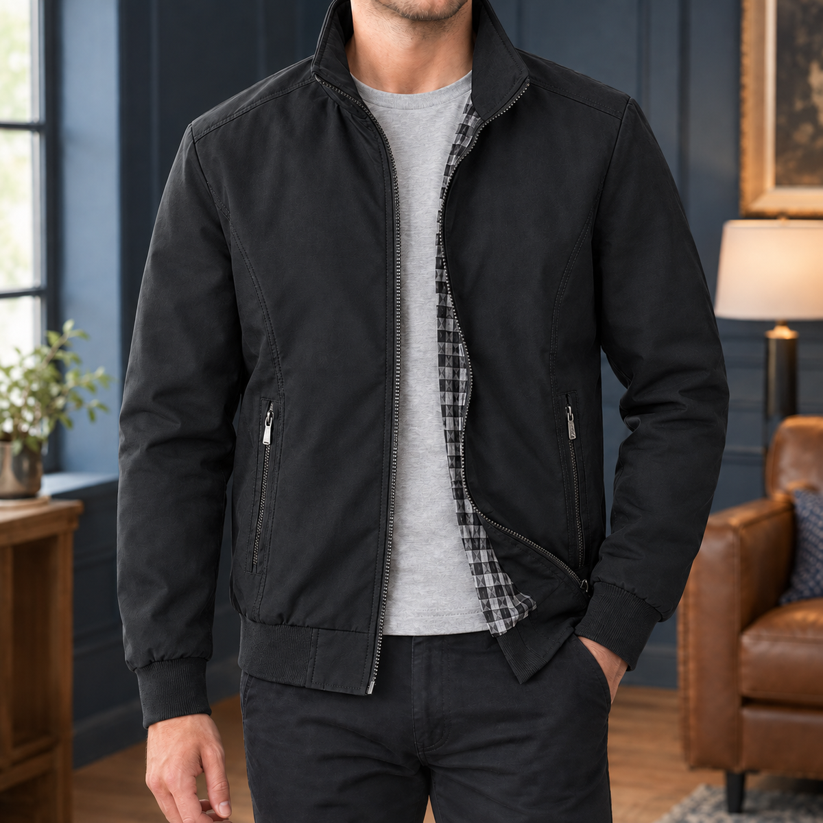 Jacke Mit Stehkragen Und Reißverschluss