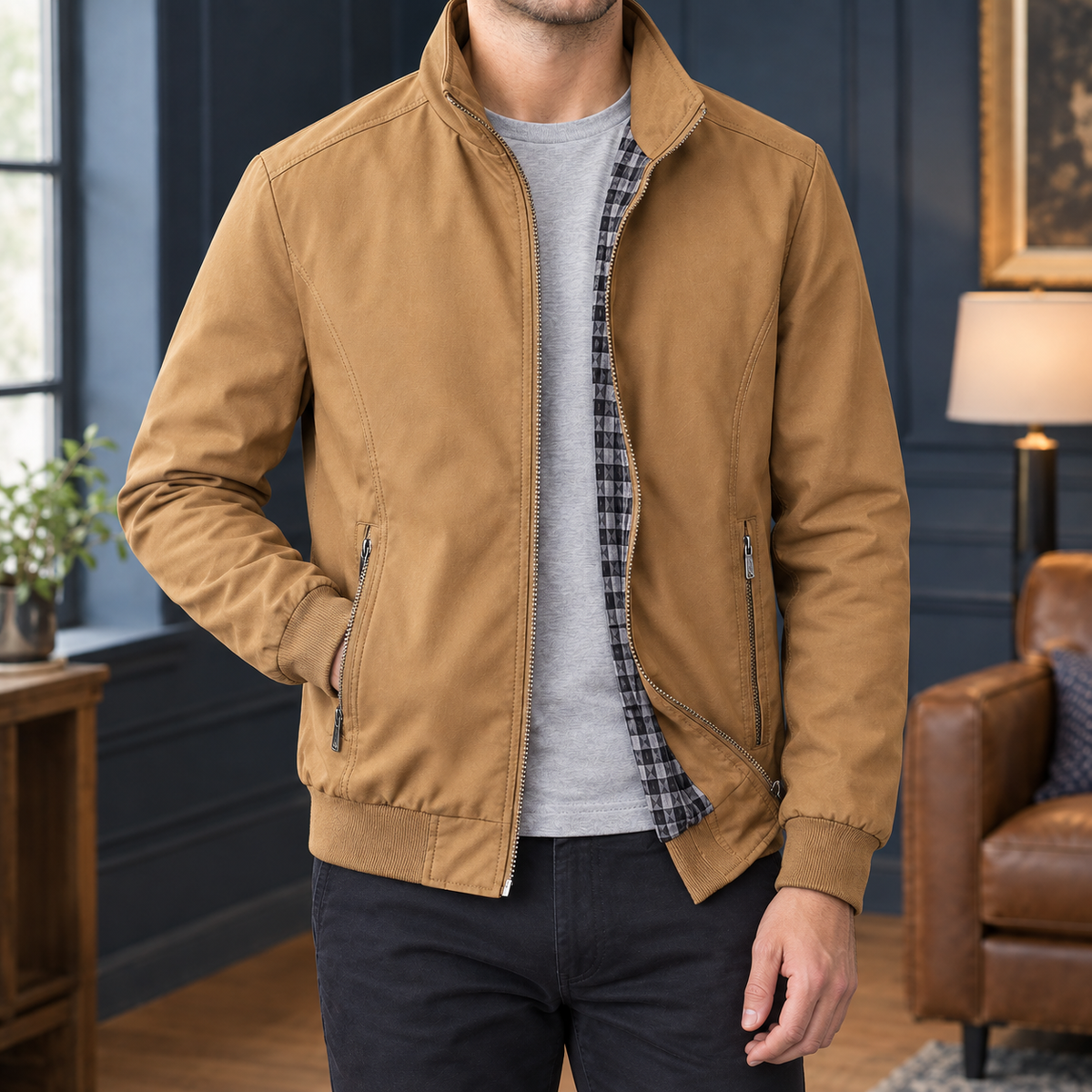 Jacke Mit Stehkragen Und Reißverschluss