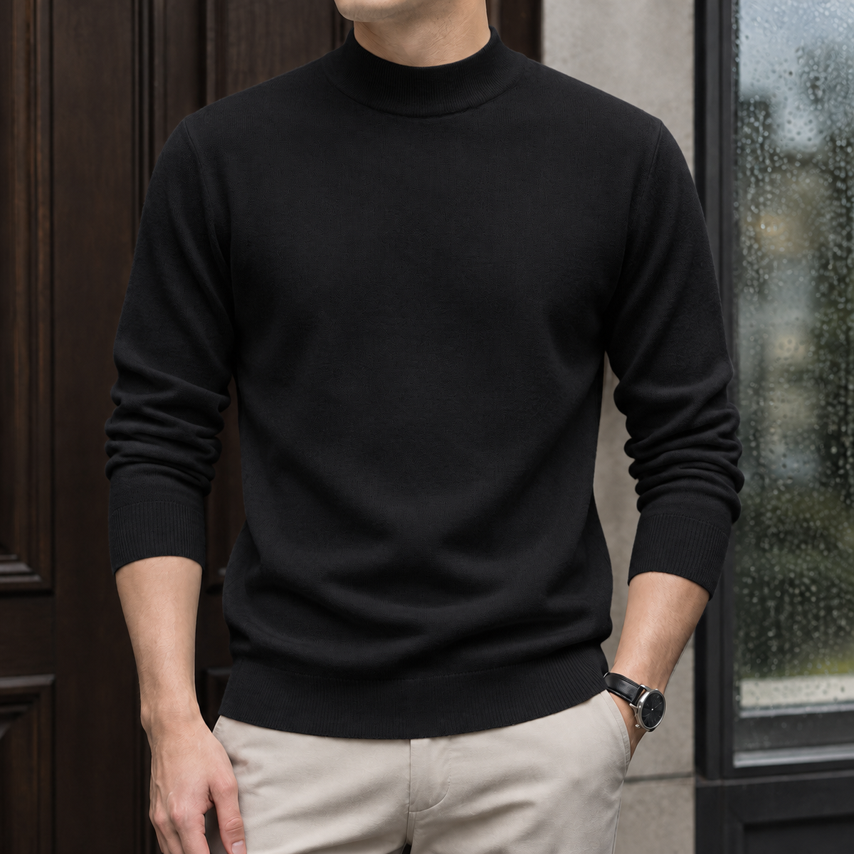 Damenpullover mit Stehkragen als stilvolles Outfit für das Büro