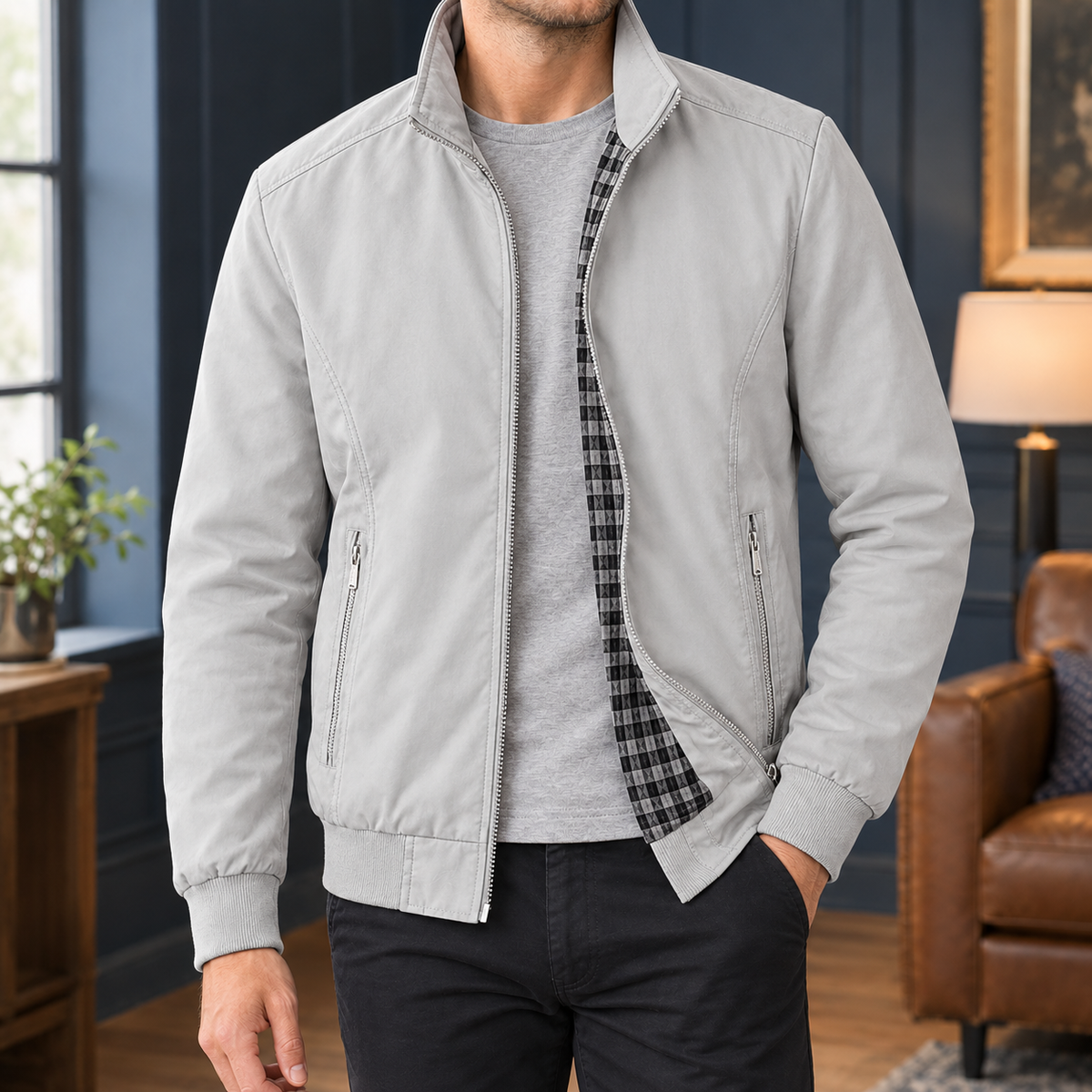 Jacke Mit Stehkragen Und Reißverschluss