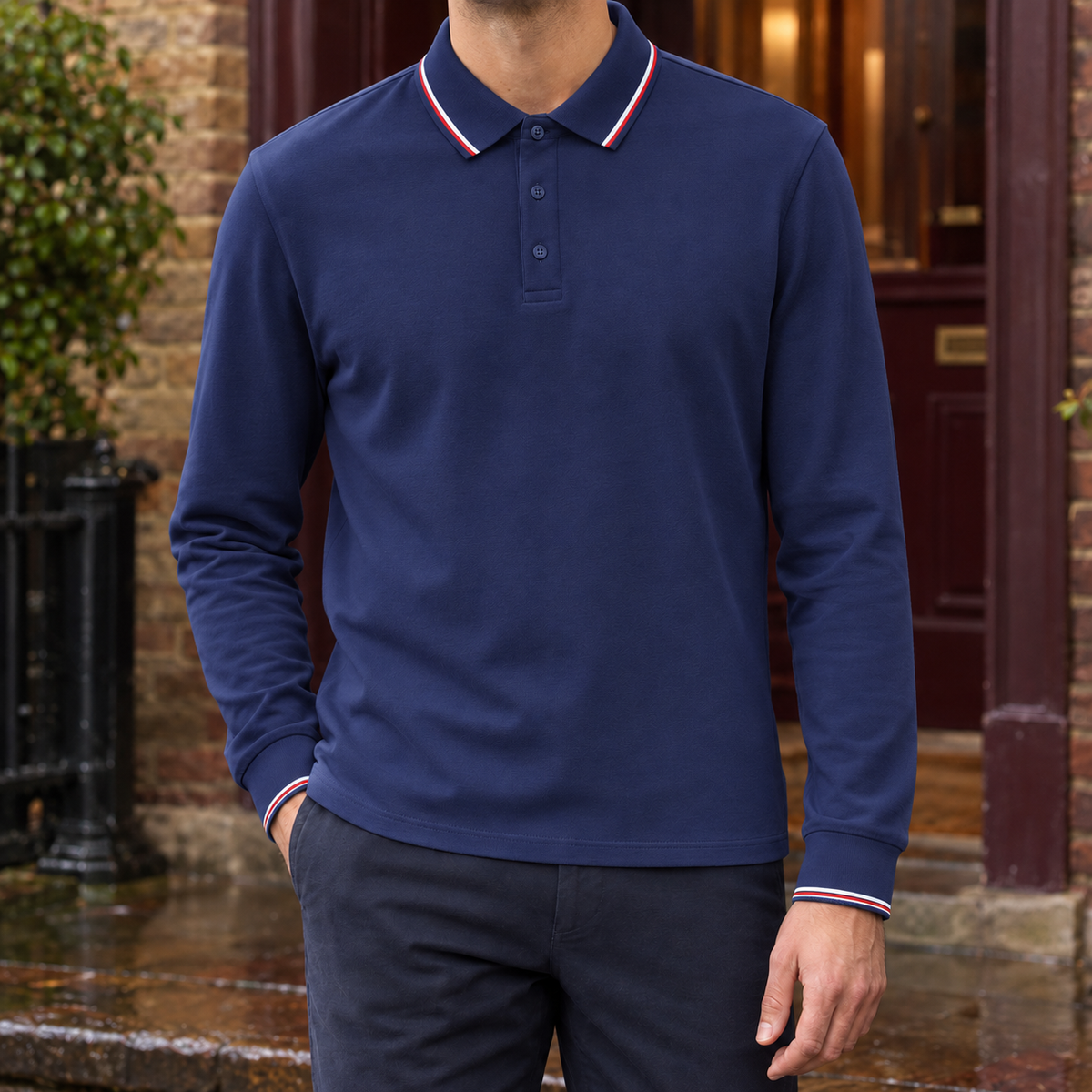 Seitliche Ansicht des Damenpoloshirts aus Baumwollmischung