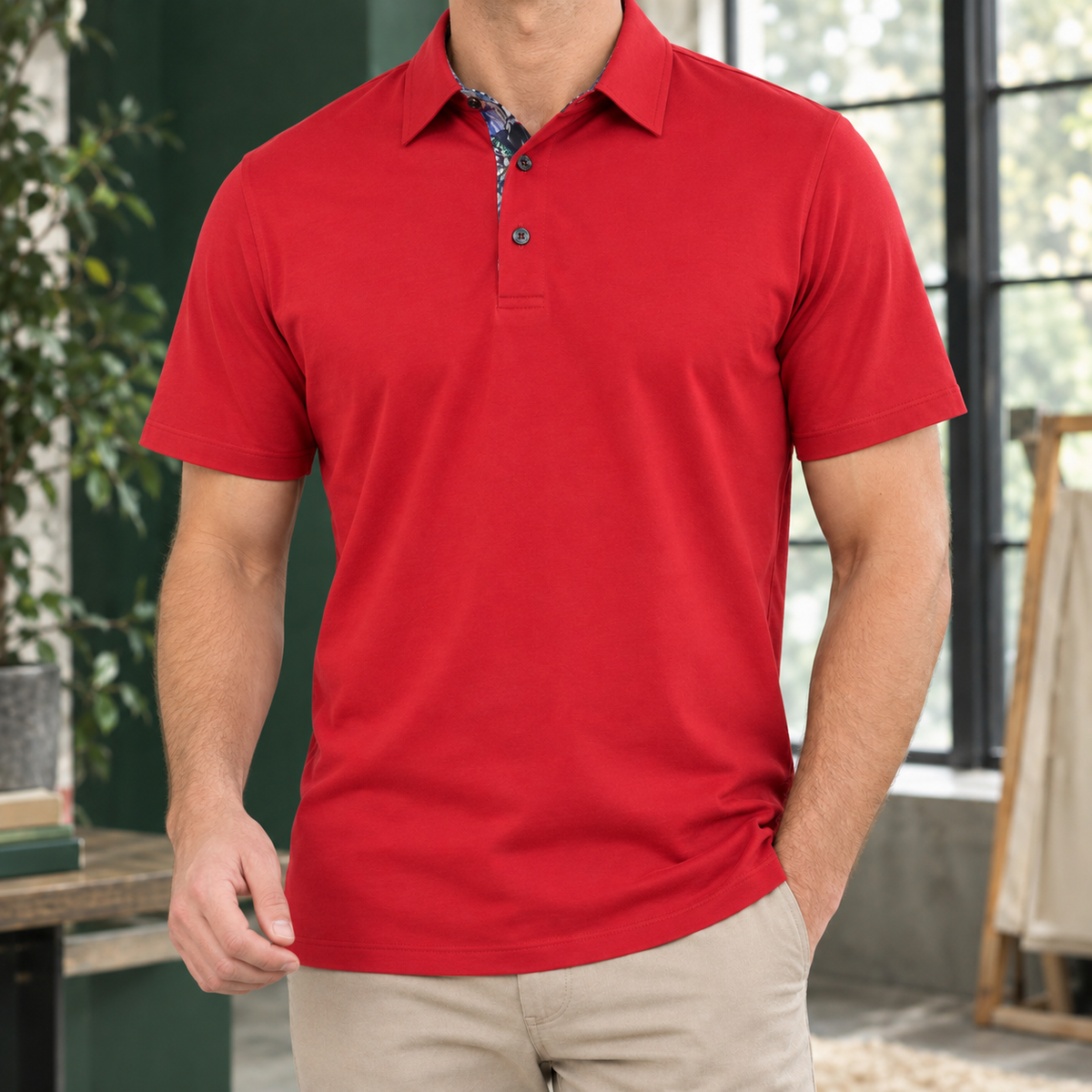 Herren-Polo-Shirt mit Kontrastkragen als vielseitiger Freizeitlook