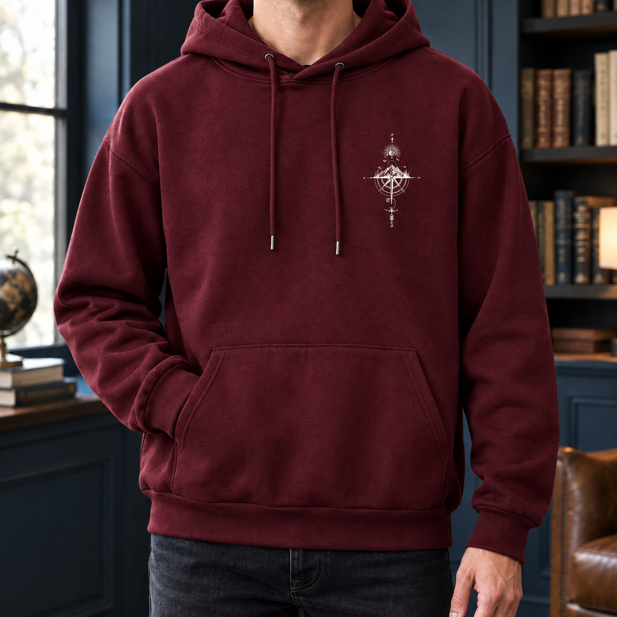 Lässiger Herren-Hoodie mit Bergmotiv für Alltag und Freizeit